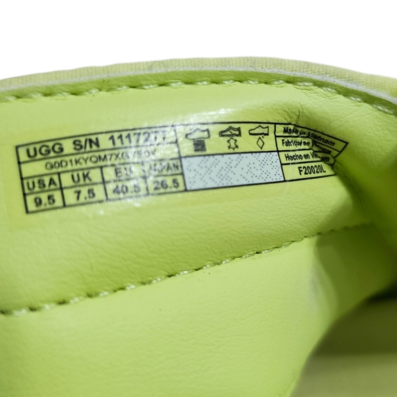 Ugg Nella Platform Slingback Sandals Pollen Lime Green Mesh Sz 9.5 - Picture 7 of 7
